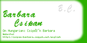 barbara csipan business card